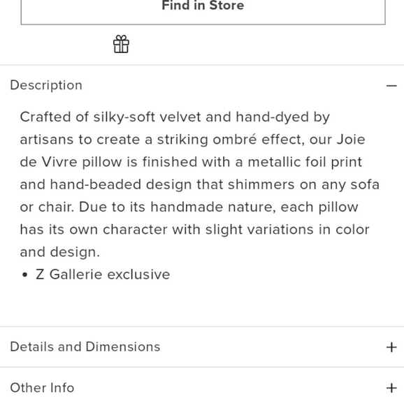 Brand New Gorgeous high end stunning pillow. 22" - Picture 4 of 4